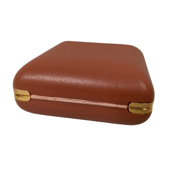 Vintage Seth Thomas Alarm Clock Travel Size Brown Foldable Plastic Case Glowing - Picture 16 of 16